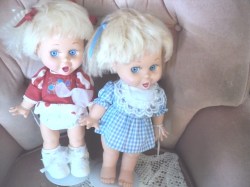 SO SURPRISE SUZIE BLONDE DOLL MOLD 2 BABY FACE, BLUE CHECK DRESS